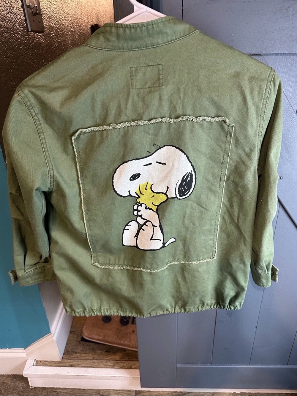 Peanuts Olive Green Snoopy & Woodstock Patch Jacket - Picture 2 of 6
